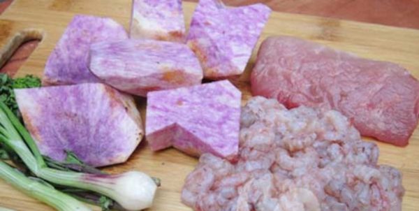 Bột gạo ăn dặm từ tôm, khoai mỡ tím