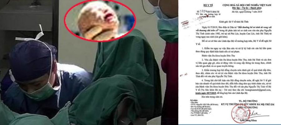 Bé sơ sinh tử vong với vết đứt trên cổ