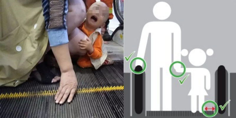 Những lưu ý quan trọng mà mẹ cần phải biết khi cho con đi thang máy cuốn!