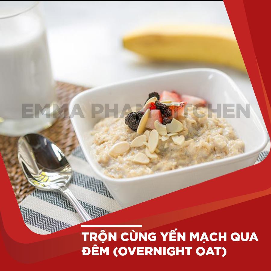 Yến mạch qua đêm với sữa chua hy lạp (overnight oat)