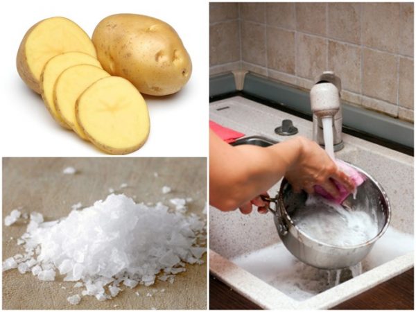 Sử dụng khoai tây và muối